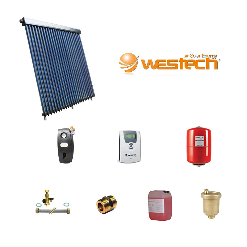 Panouri solare cu boiler in casa - Pachet Westech WT-B58 panou solar cu 22 tuburi vidate fara boiler solar inclus, climasoft.ro