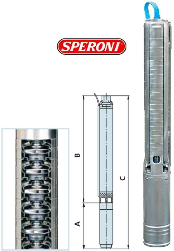 Pompe submersibile put - Pompa submersibila multietajata SPERONI SXT 619-13, debit 23 m³/h, climasoft.ro