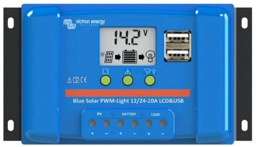 Regulatoare de incarcare - Regulator de incarcare Victron Energy BlueSolar PWM-LCD&USB 48V-20A, climasoft.ro