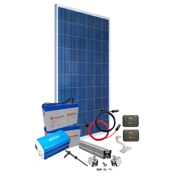 Sisteme fotovoltaice off-grid - Sistem fotovoltaic OFF-GRID Westech 50W - Invertor 12V-300W, climasoft.ro