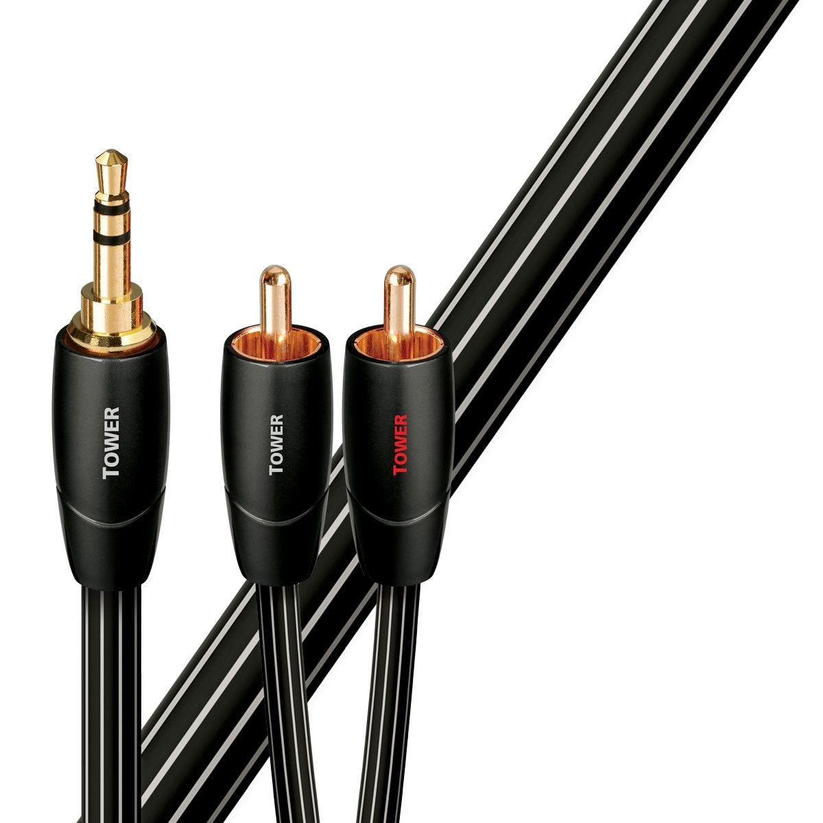 Cabluri audio (semnal) - Cablu audio Jack 3.5 mm Male - 2 x RCA AudioQuest Tower 0.6 m, audioclub.ro