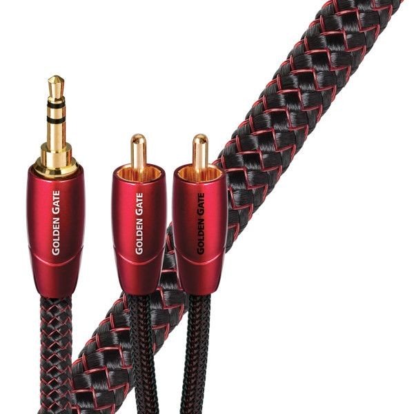 Cabluri audio (semnal) - Cablu audio Jack 3.5 mm Male - 2 x RCA AudioQuest Golden Gate 3 m, audioclub.ro