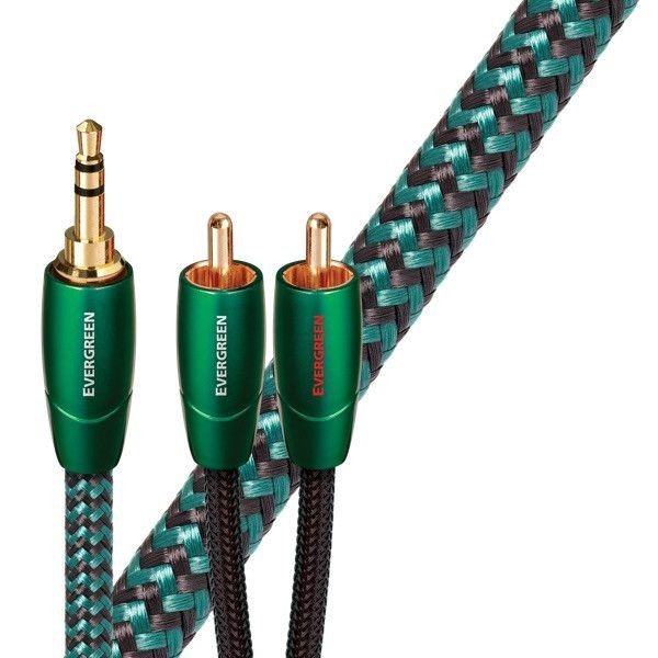 Cabluri audio (semnal) - Cablu audio Jack 3.5 mm Male - 2 x RCA AudioQuest Evergreen 1 m, audioclub.ro
