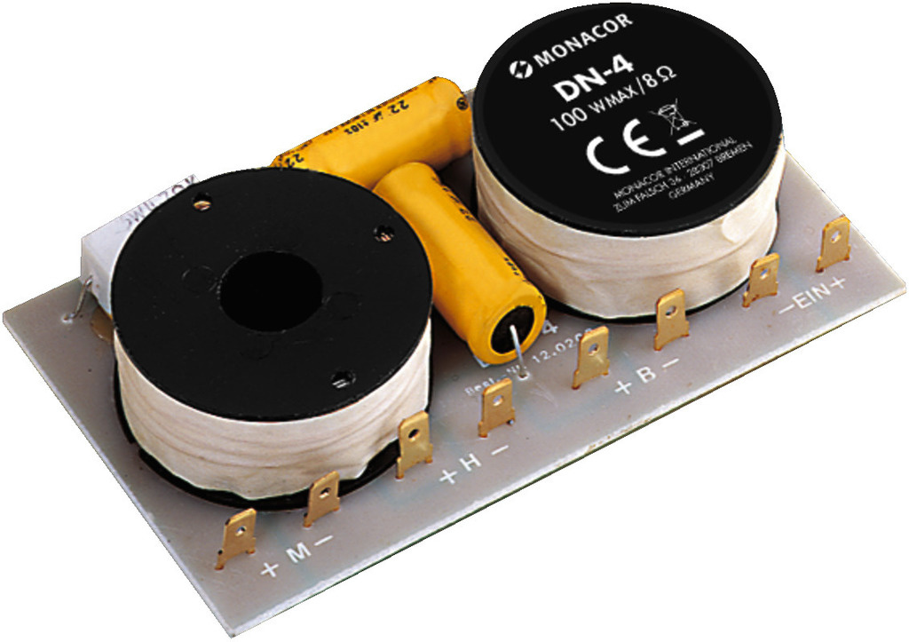 Filtre complete - Crossover Monacor DN-4, 3 cai, 100 W, 0.65/6 kHz, 8 Ohm, audioclub.ro