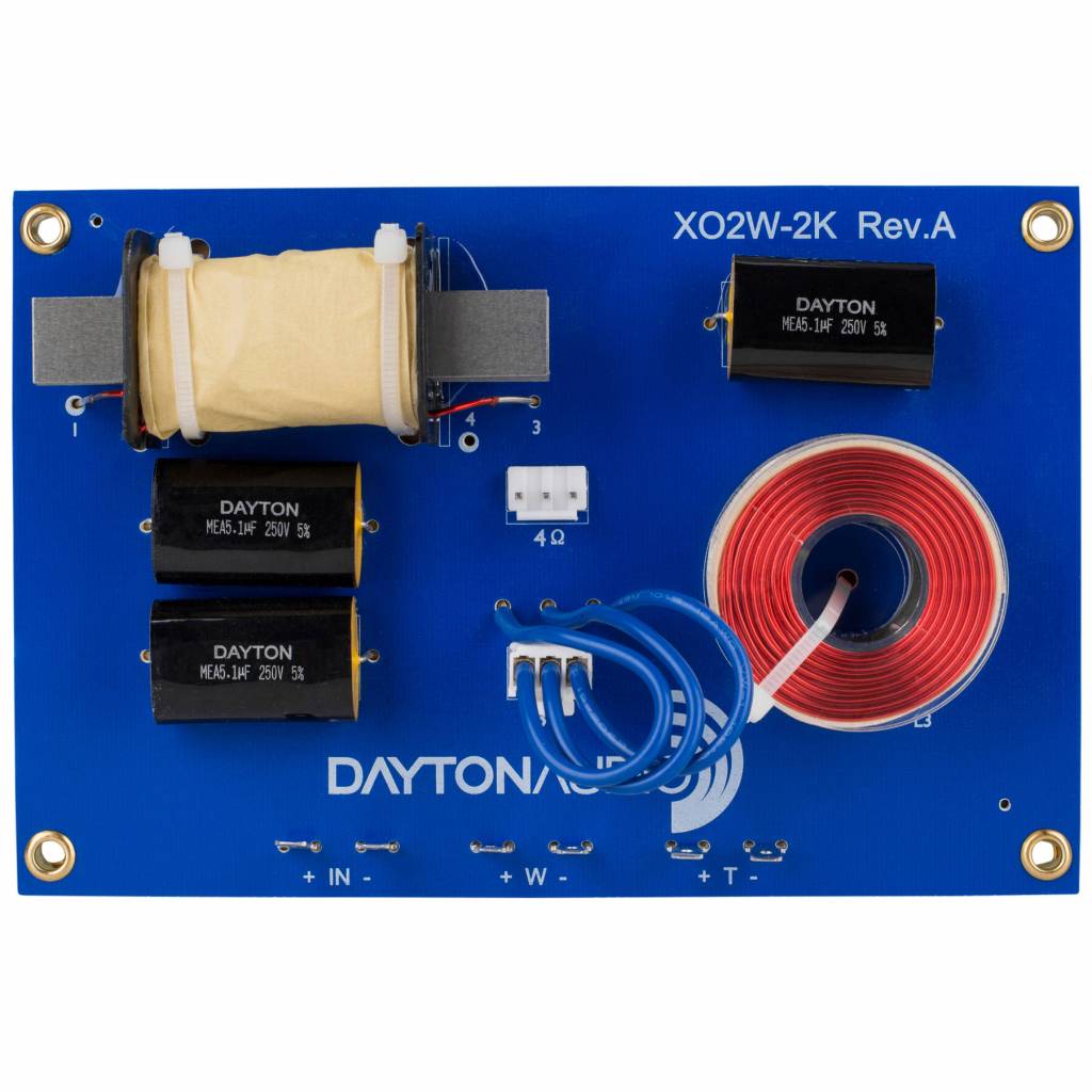 Filtre complete - Crossover Dayton Audio XO2W-2K, 2 cai, 300 W, 2 kHz, 8 Ohm, audioclub.ro