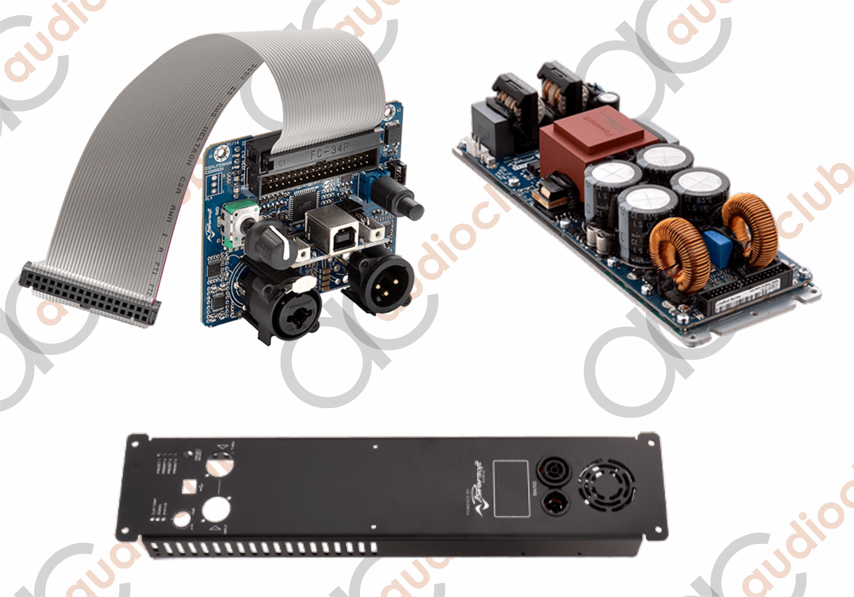 Kituri amplificare pro - Kit de amplificare Powersoft: modul LiteMod + radiator Small + placa DSP-Lite + cablu de alimentare + cablu de iesire, audioclub.ro