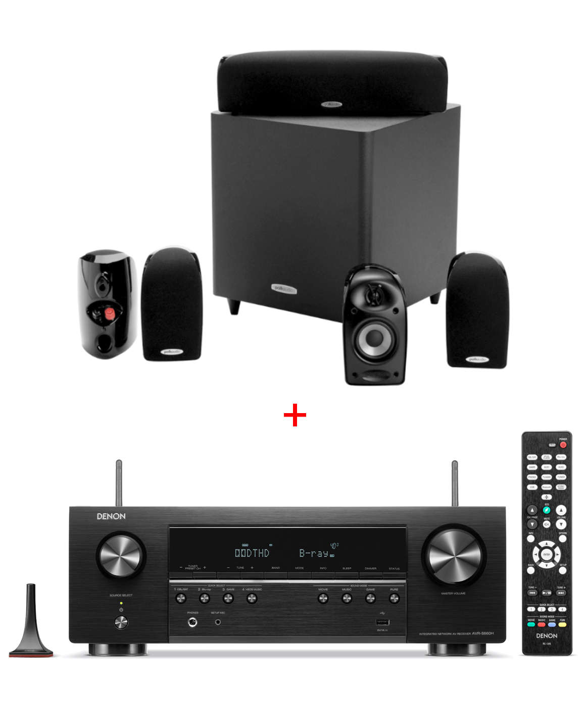 Sisteme home cinema - Sistem audio Home Cinema: Receiver Denon AVR-S660H + Sistem boxe 5.1 Polk Audio TL1600, audioclub.ro