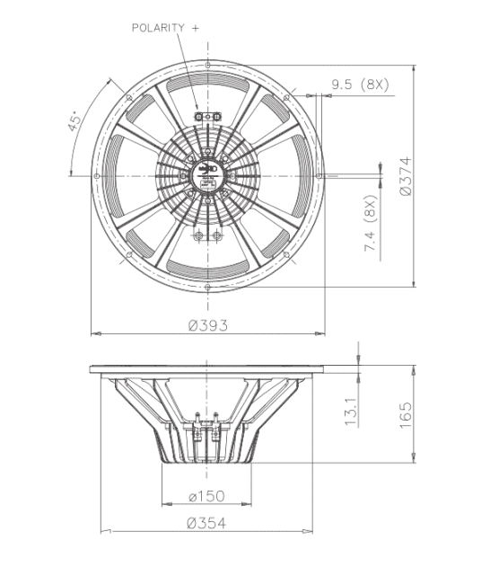 FaitalPRO 15PR400 difuzor woofer 15 inch 400W AES 8 Ohm Neodim