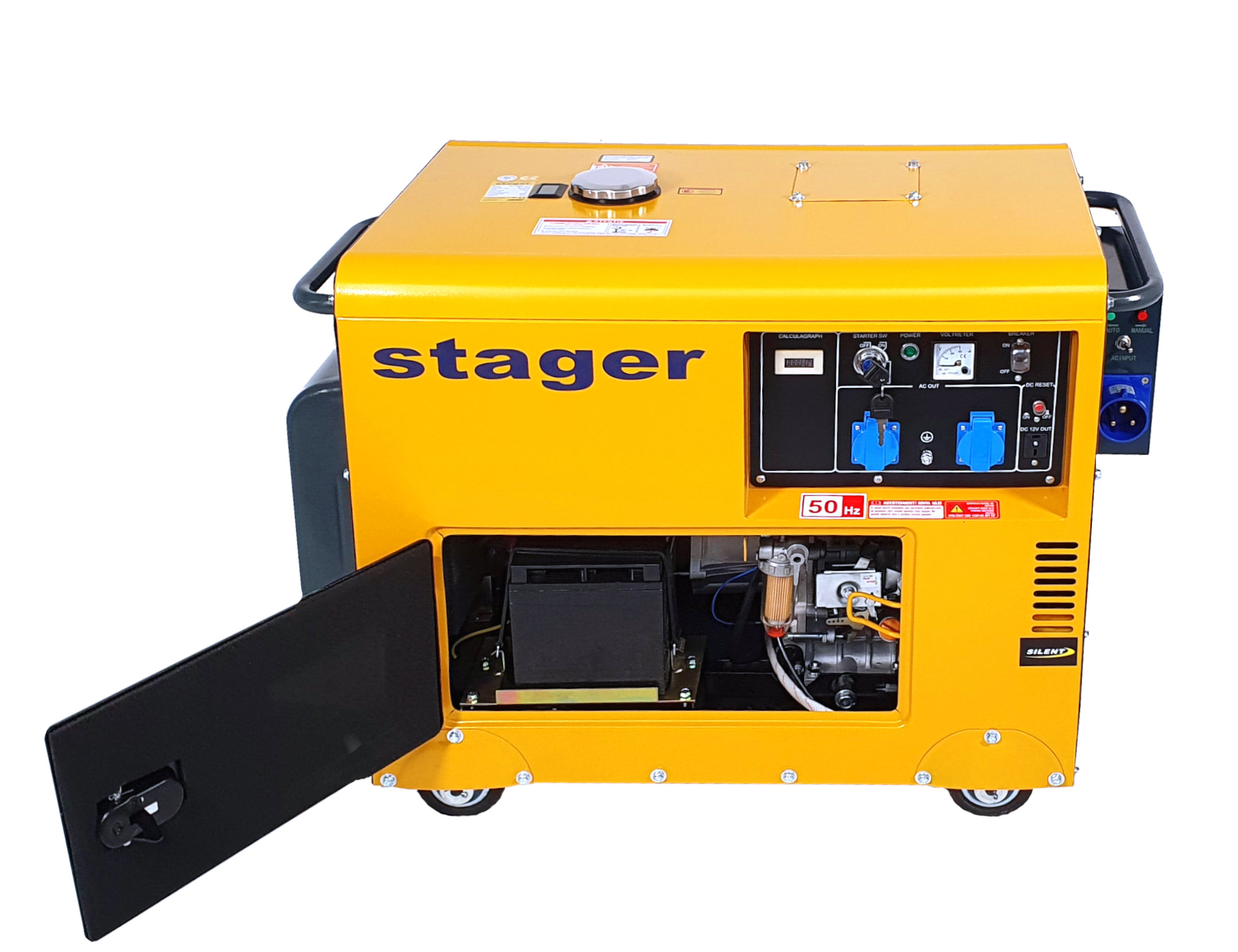 Stager DG 5500S+ATS Generator insonorizat 5kVA, monofazat, diesel, pornire electrica, automatizare