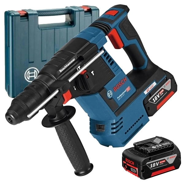 Bosch GBH 18V-26 Ciocan rotopercutor cu acumulator cu SDS plus, 18V, 2.6J + 2 x Acumulatori GBA 18V 6.0Ah + Incarcator rapid GAL 1880 CV + Valiza profesionala