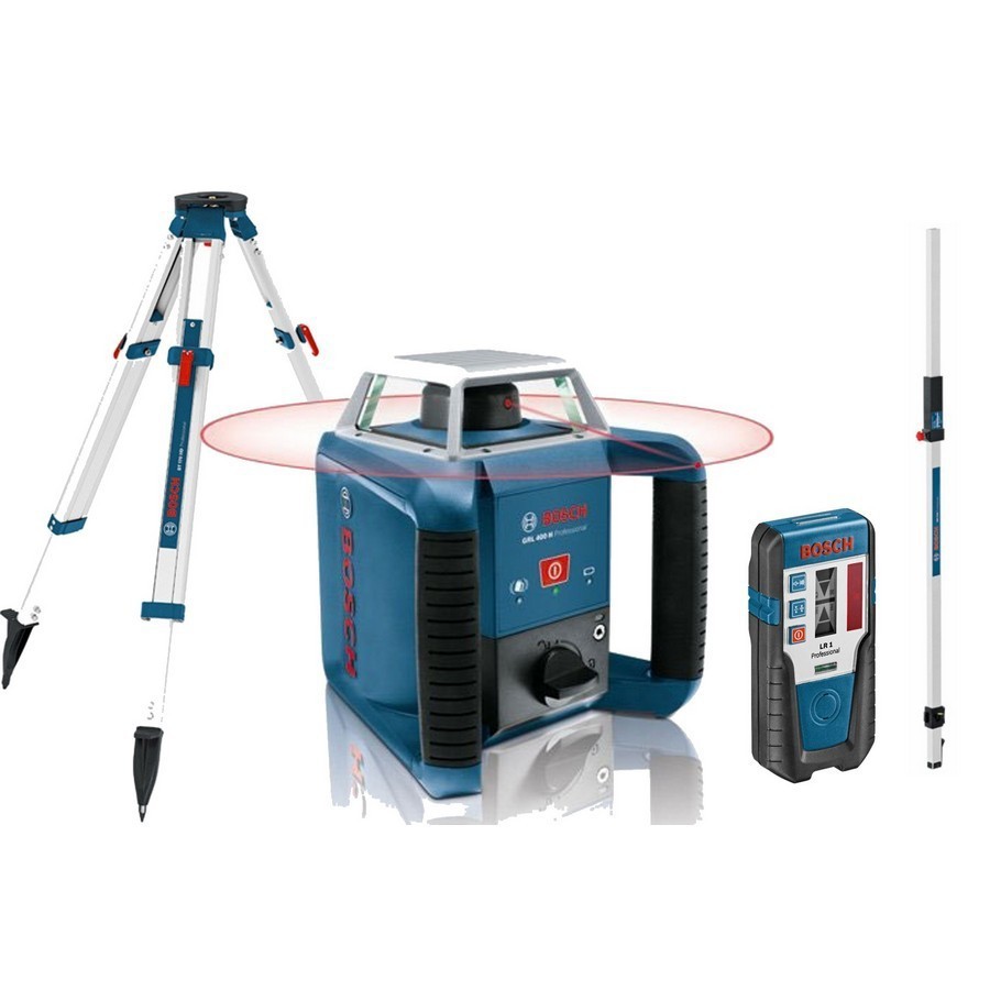 Bosch GRL 400 H + BT170HD + GR240 Nivela laser rotativa, 20m, receptor 400m, precizie 0.08 mm/m