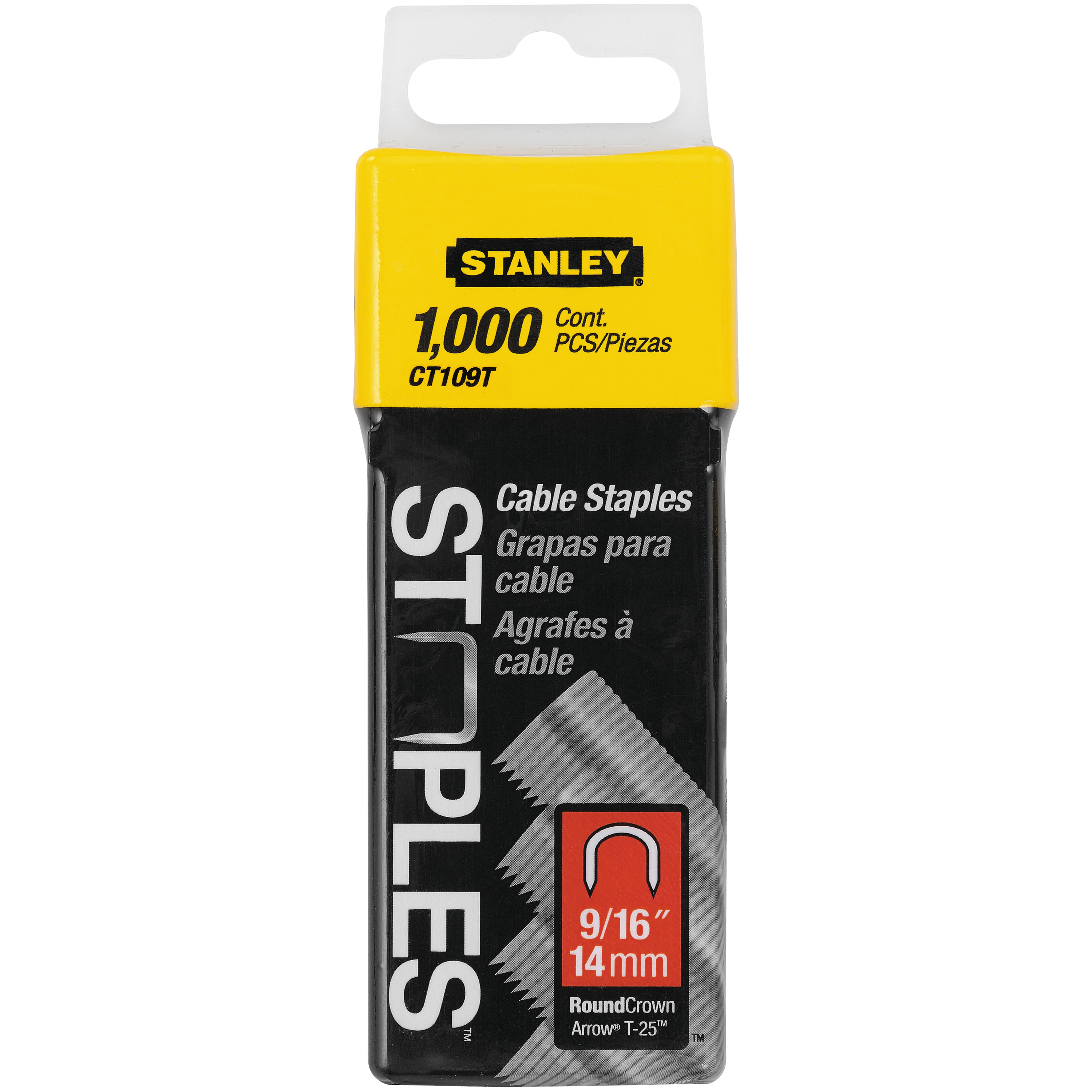 Stanley 1-CT109T Set 1000 Capse pentru cabluri, tip 7/CT100, 14mm, 9/16"