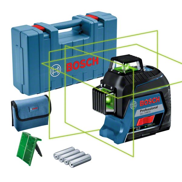 Bosch GLL 3-80 G Nivela laser cu linii verzi (30 m)