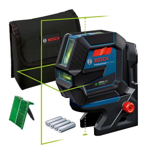 Bosch GCL 2-50 G + RM 10 Nivela laser verde cu linii (20 m) + Suport professional