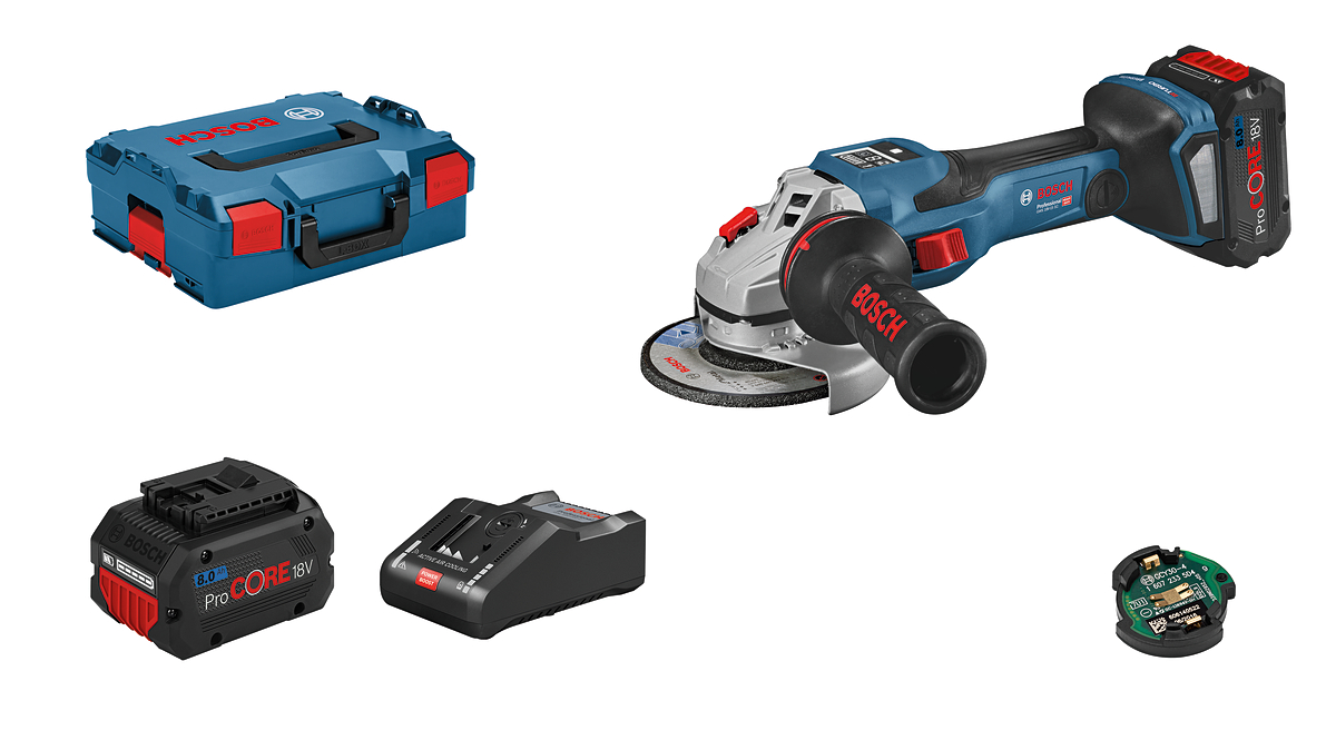 Bosch GWS 18V-15 SC Polizor unghiular cu regulator brushless Biturbo, cu 2 acumulatori ProCore Li-Ion, 8Ah, diametru disc 125 mm + L-BOXX Diametru disc 125 mm