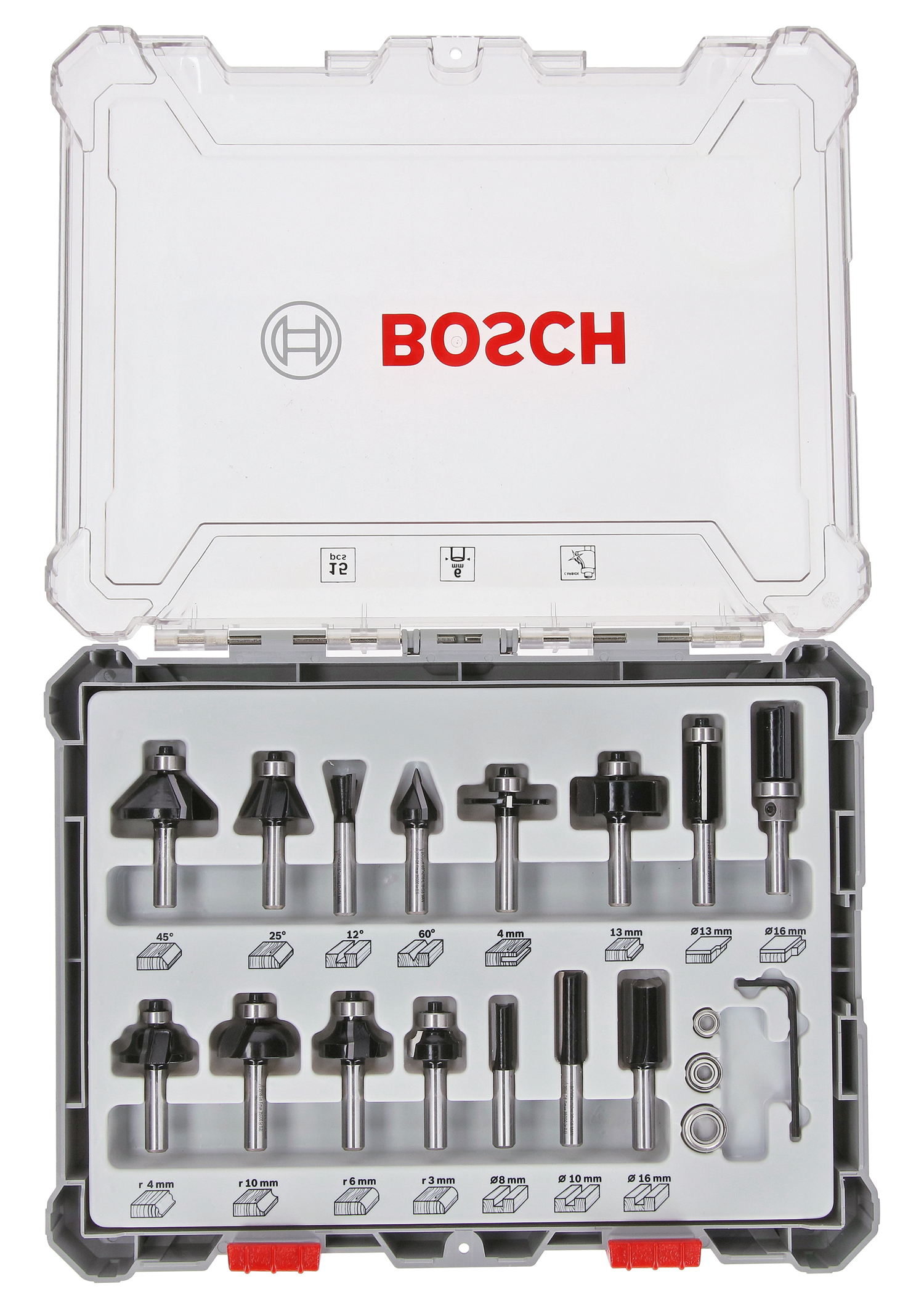 Bosch Set 15 freze HM tija 6 mm