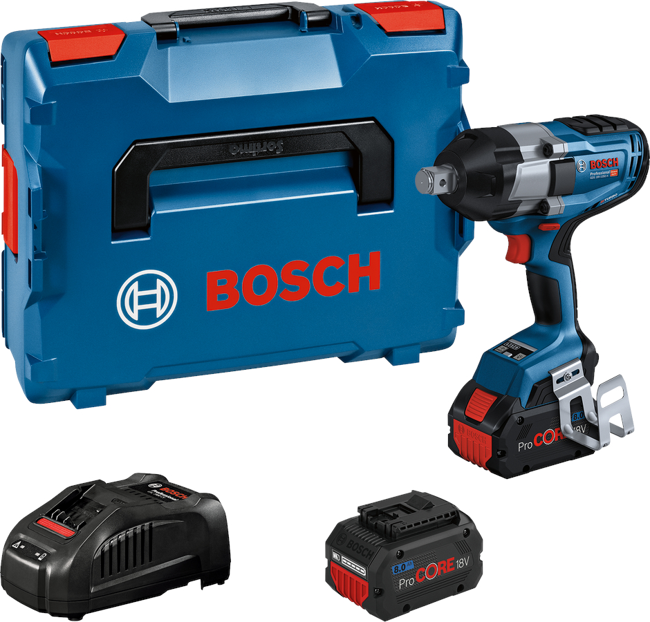 Bosch GDS 18V-1050 H Surubelnita cu impact cu 2 acumulatori Li-Ion, 18V, 8Ah, 1050Nm, prindere 3/4" + L-BOXX