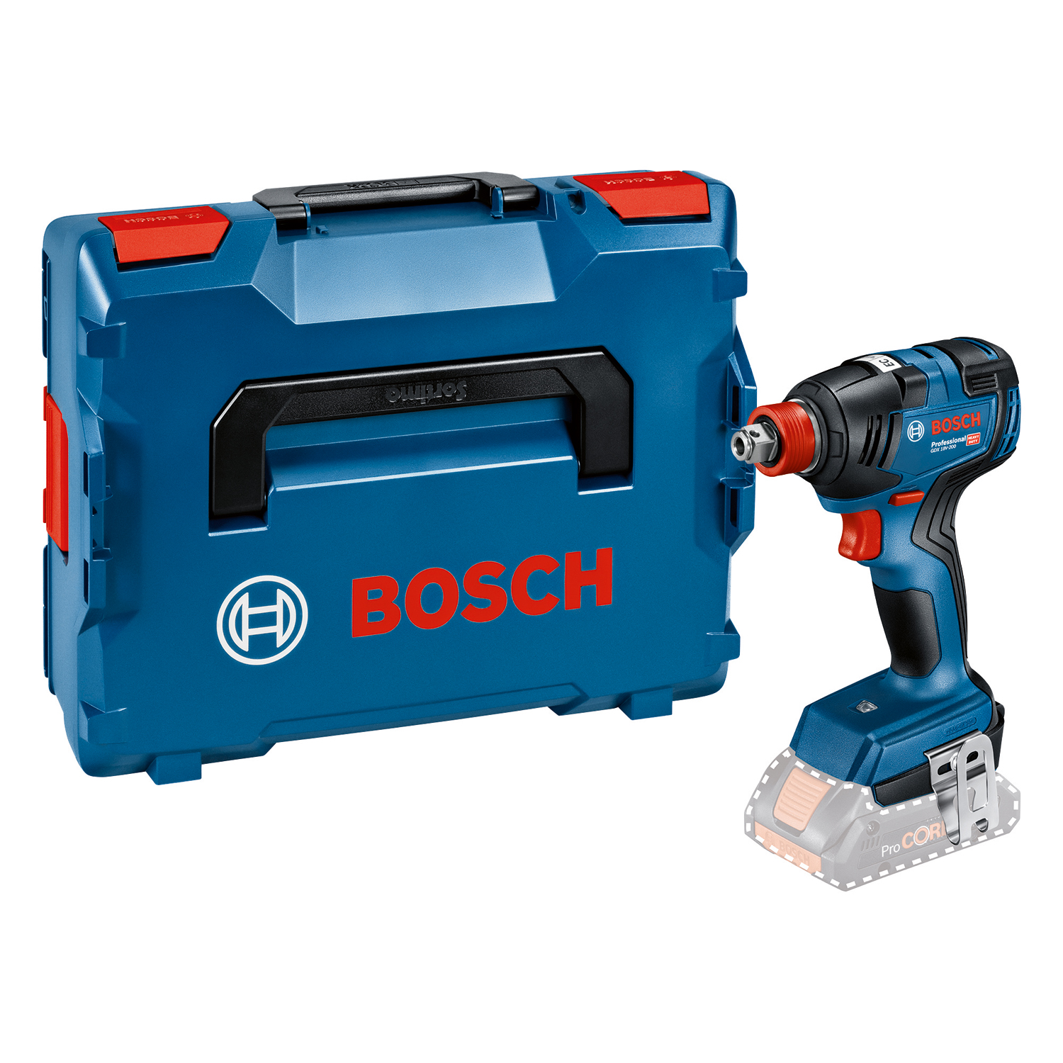 Bosch GDX 18V-200 (solo) Masina de insurubat cu impact brushless, Li-Ion, 200Nm + L-Boxx, fara acumulator in set