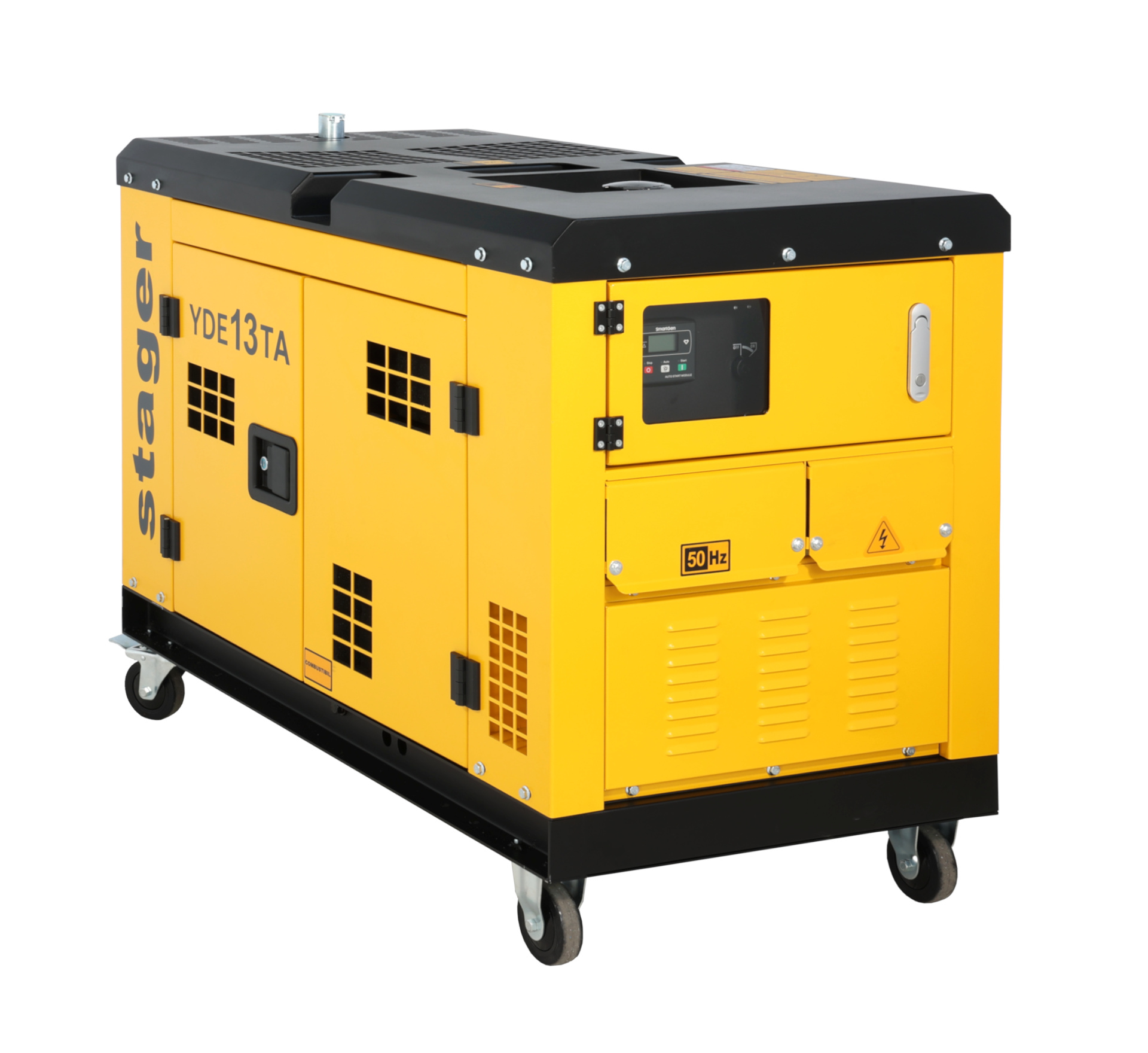 Stager YDE13TA Generator insonorizat 10kVA, 39A, 3000rpm, monofazat, diesel, pornire electrica