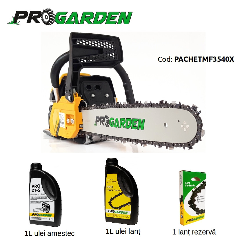 Motoferastrau ProGarden MF3540X + Ulei amestec Lava2T 1L + Ulei lant LavaTC 1L + lant rezerva 4930325400