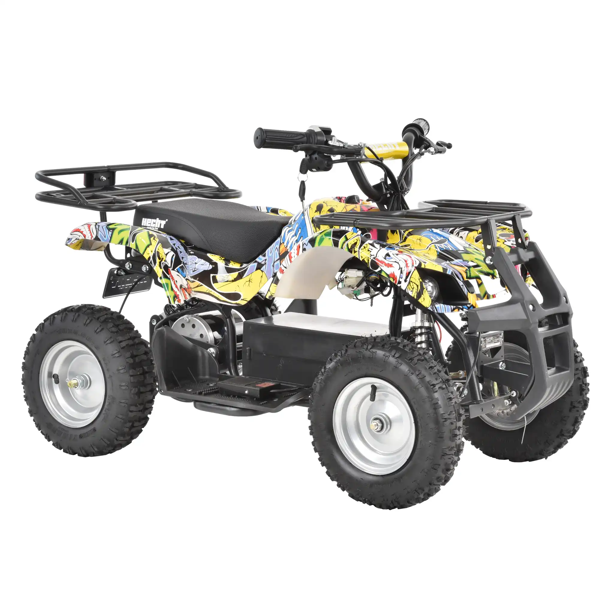 ATV pentru copii HECHT 56100 COMIC, putere 1000 W, baterie 36 V / 12 Ah, viteza max. 25 km/h, lumini LED, autonomie 18 km