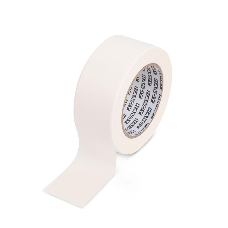 Bandă de mascare - cu adeziv pe bază de solvent - 50 m x 50 mm - albă