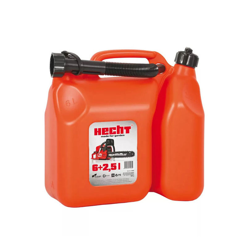 Canistra dubla Hecht K00085, 6 + 2.5 l, din plastic, pentru doua tipuri de combustibil