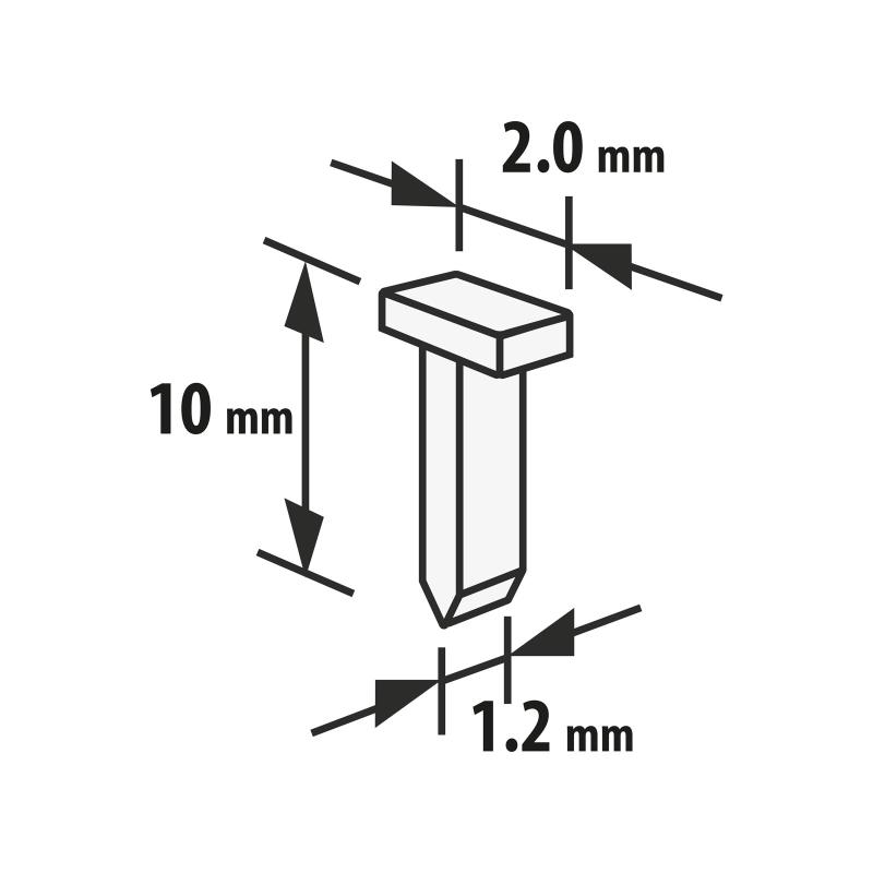 Capse - 1,2 x 2 x 10 mm - 2000 buc.