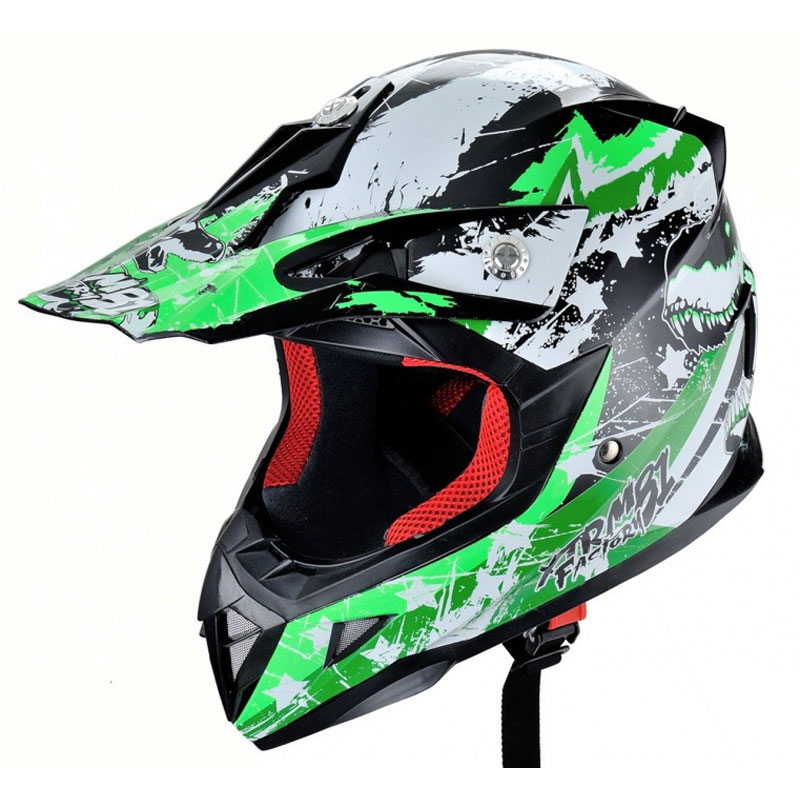 Casca moto / ATV integrala HECHT 54915, design mozaic, verde, marimea L