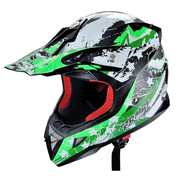 Casca moto / ATV integrala HECHT 54915, design mozaic, verde, marimea S