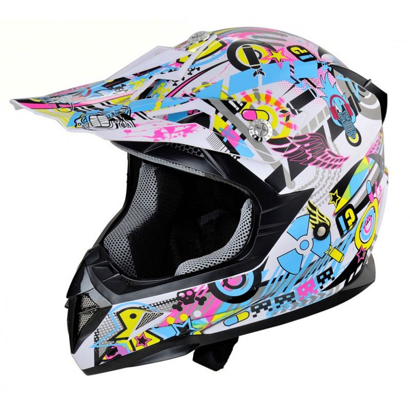 Casca moto integrala HECHT 51915, design modern, graffiti, marimea M