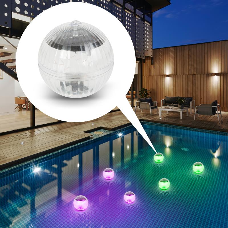 Dispozitiv iluminare solară pentru piscină - LED RGB - 10 cm