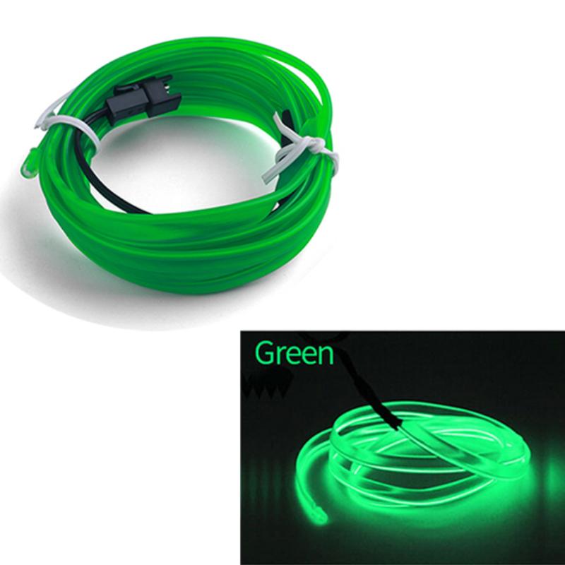 Fir Neon Auto "EL Wire" culoare Verde, lungime 1M, alimentare 12V, droser inclus