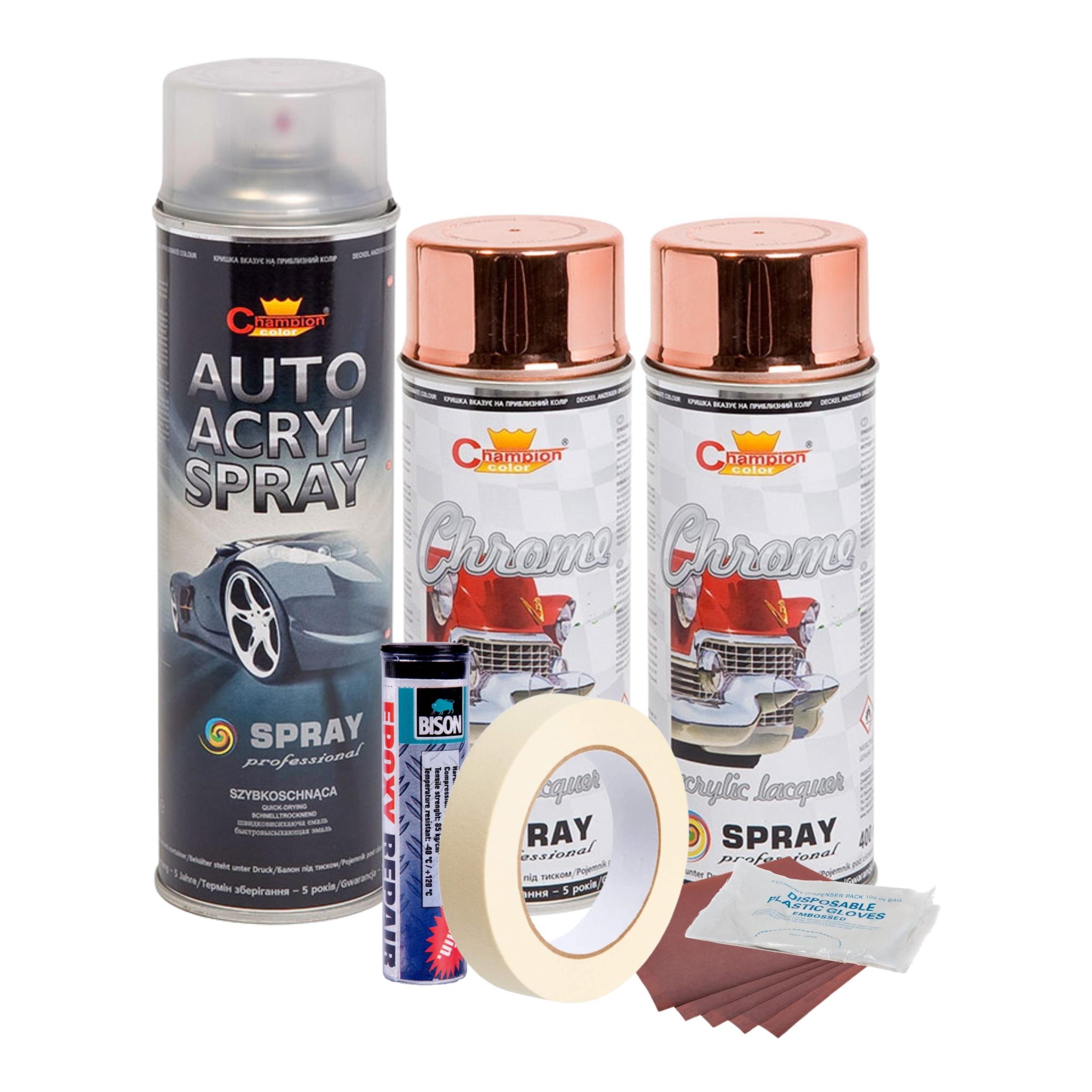 Kit complet reparatie si vopsire jante culoare Cupru Metalic, V2