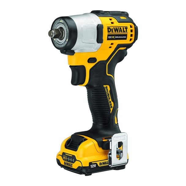 Masina de insurubat cu impact prindere 3/8 DeWalt DCF902D2K, Li-Ion 12V 2x2Ah si set tubulare