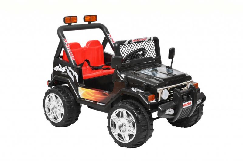 Masinuta electrica pentru copii Off-Road 4x4 HECHT 56186, lumini si efecte speciale, neagra + telecomanda