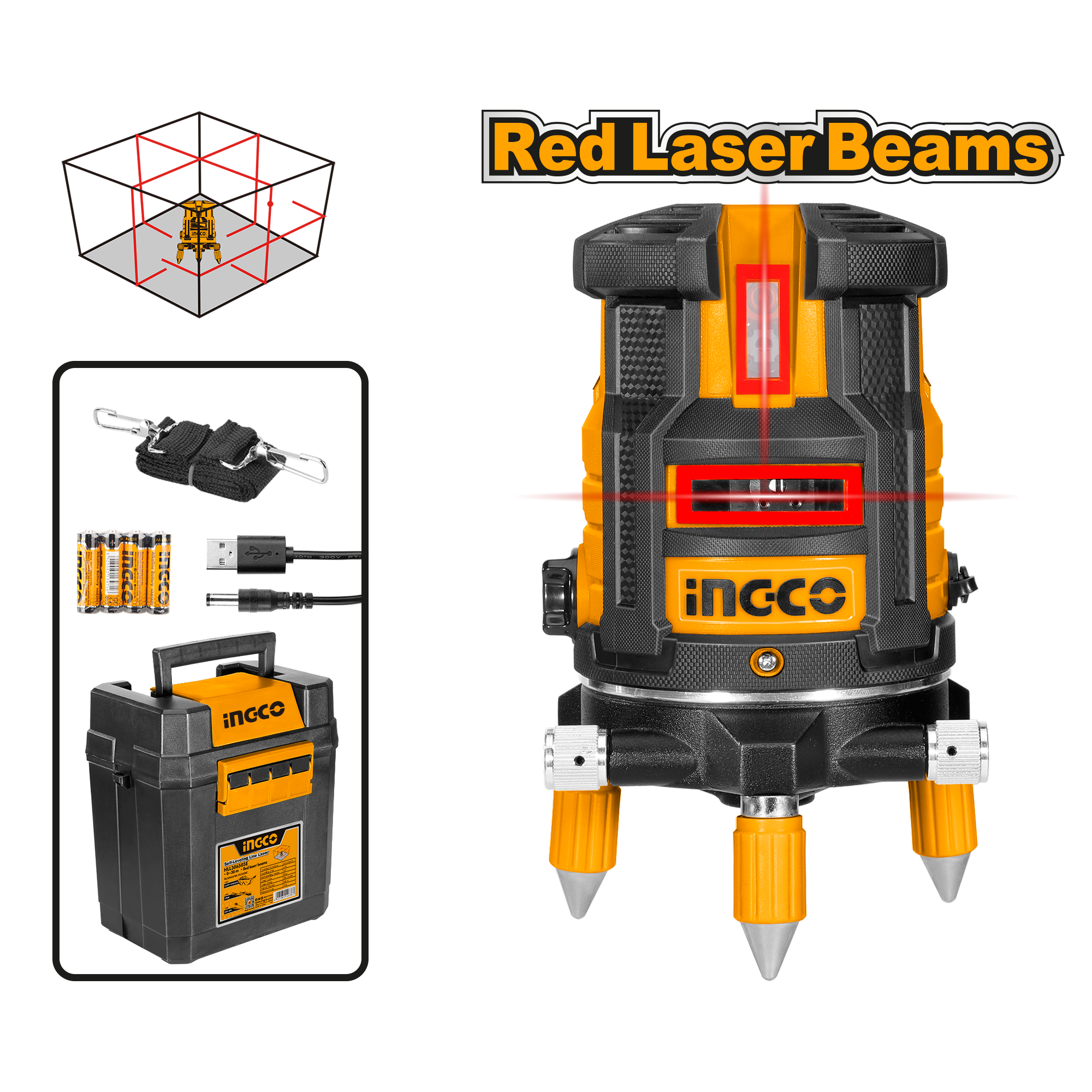 Nivela cu Laser Rosu Rotativa 360