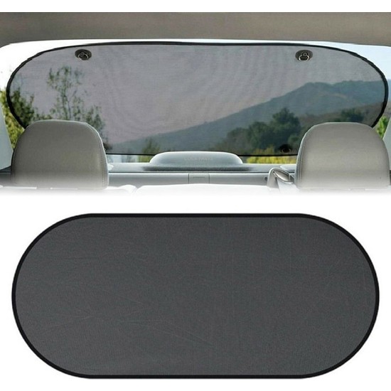 Parasolar Luneta Auto, 100 x 50 cm, culoare Neagra, prindere cu ventuze