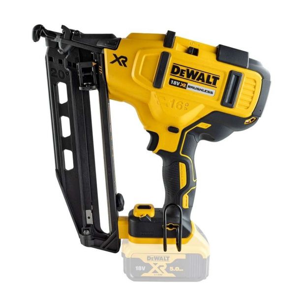 Pistol de batut cuie Dewalt DCN695P2, cu 2 acumulator Li-Ion 18 V/5.0 Ah Dewalt capacitate magazie 55 buc