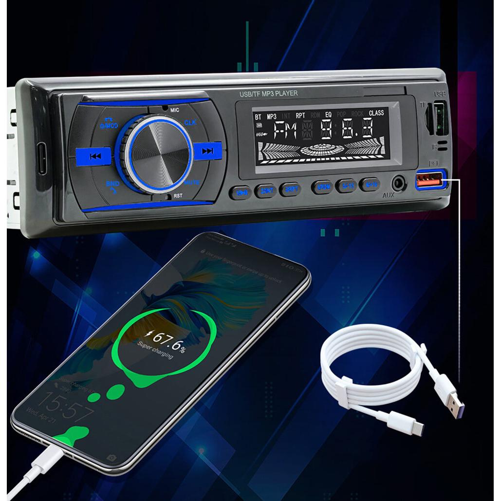 Player Auto RGB, 4 x 50W, model 7021A, cu Bluetooth, Telefon, Radio, MP3, AUX, Card, Telecomanda