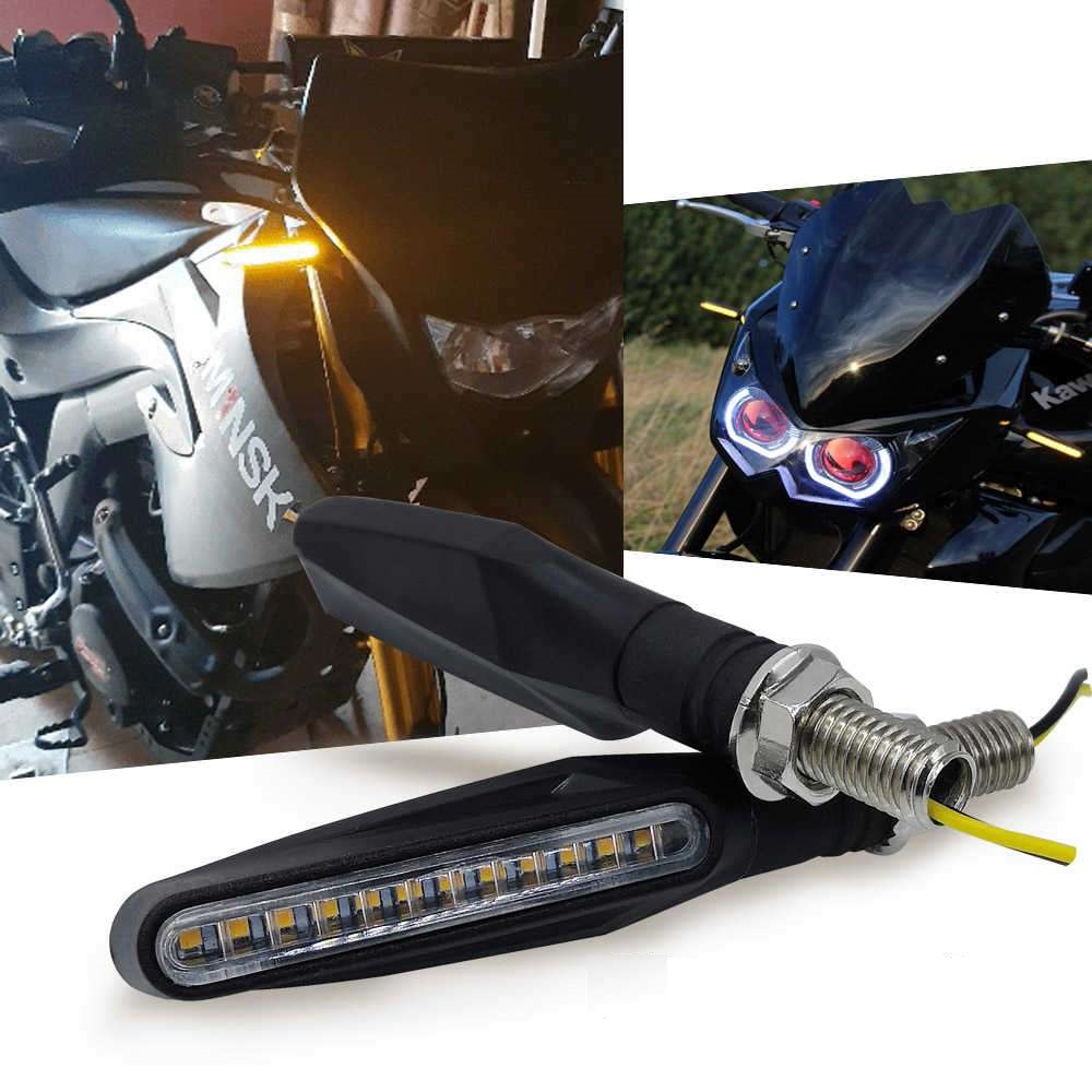 Set 2 lampi Semnalizare Moto SECVENTIALA, cu 2 functii, pozitie si semnalizare, 12V