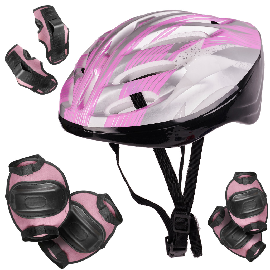 Set Protectie pentru copii, 7 piese, model BIKE, culoare Roz