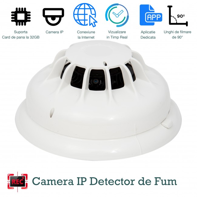 weak Unjust density Detector de fum mini camera spy WI-FI IP P2P ascunsa , 32 Gb, 1920x1080p ,  senzor miscare