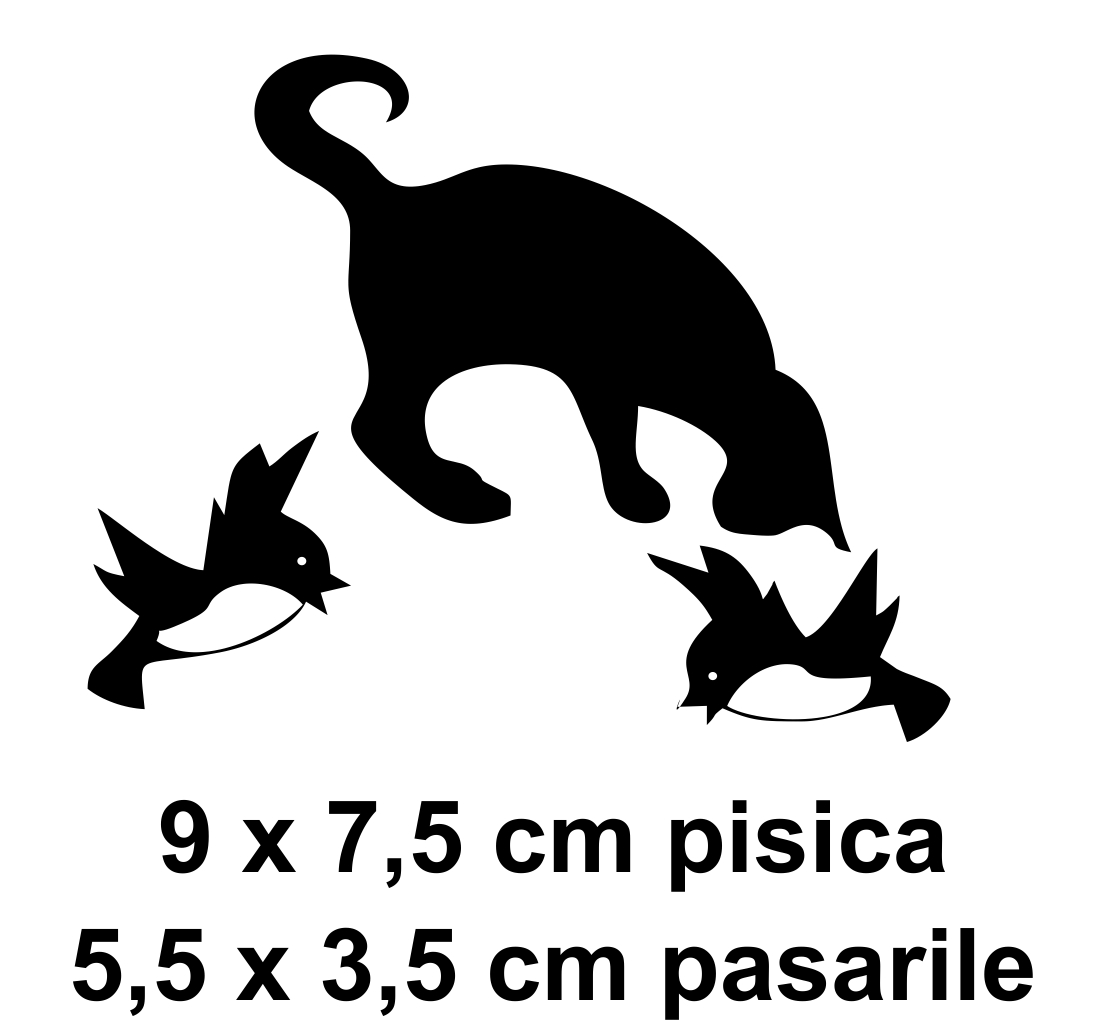 Sticker Intrerupator Pisica Neagra Si Pasari 17510 Sticky Ar