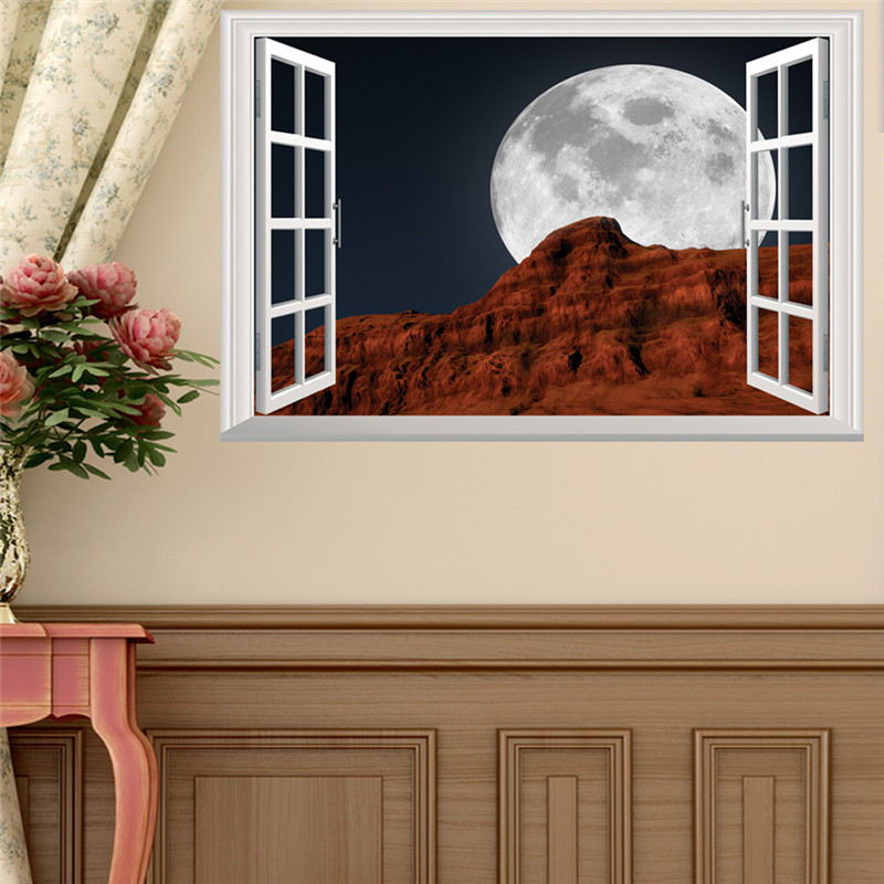 Sticker perete 3D Window Moon