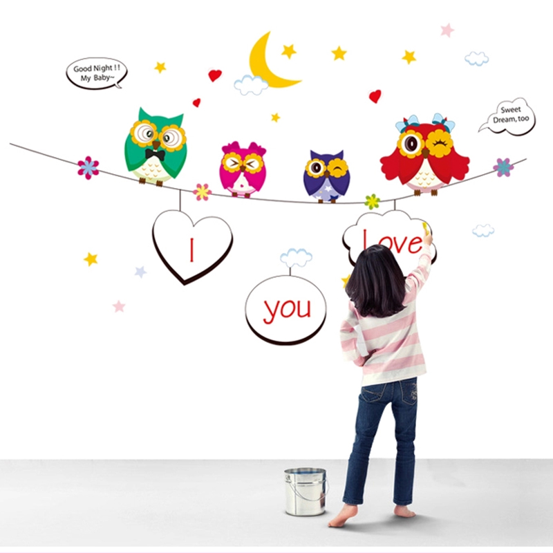 Sticker perete Lovely Owl 115 x 75 cm