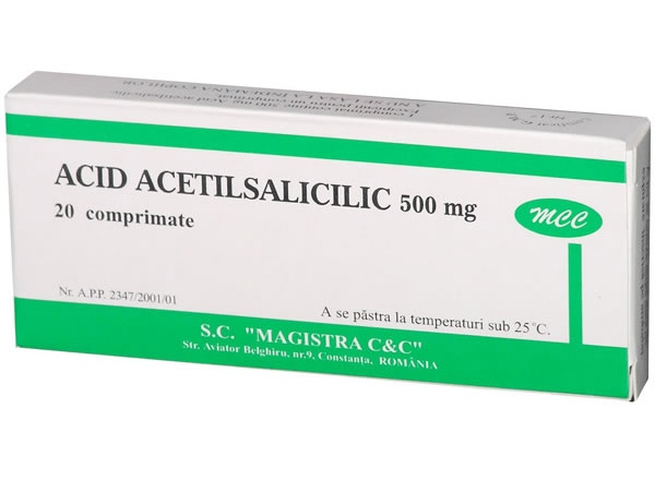 Durere, Nevralgie - Acid Acetilsalicilic 500mg, 20 Comprimate, Magistra, farmacieieftina.ro