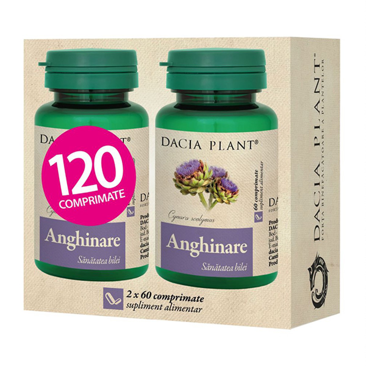 Vitamine, minerale si antioxidanti - ANGHINARE CT*60CPS (1+1)   DACIA PLANT
, farmacieieftina.ro