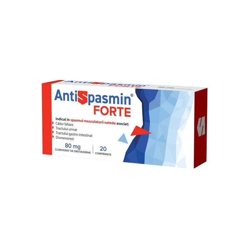 Afectiuni digestive si intestinale - Antispasmin Forte, 80 mg, 20 Comprimate, farmacieieftina.ro