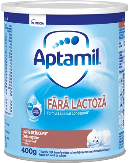 Lapte praf - Aptamil Lapte fara Lactoza 0+ , 400 g, farmacieieftina.ro